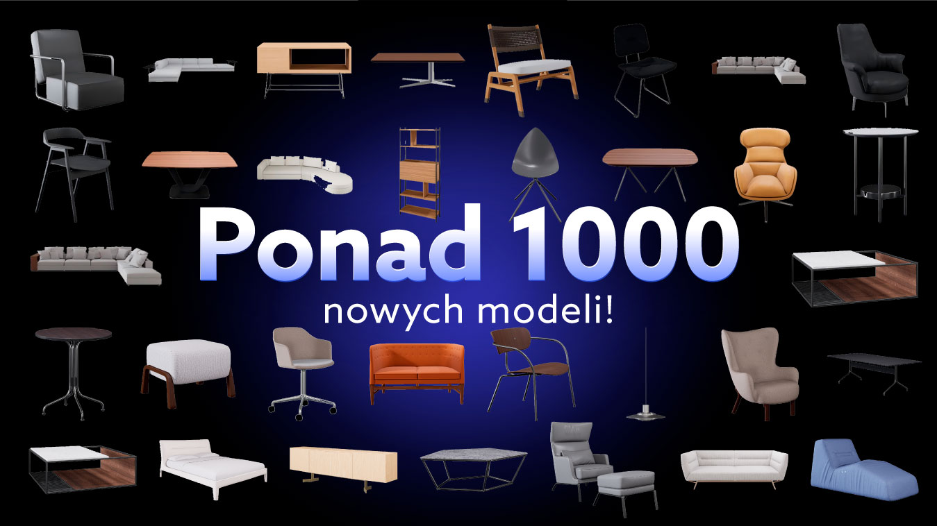 Ponad 1000 nowych modeli wyposażenia wnętrz w D5 Render!